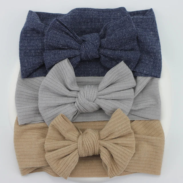 3Pcs/Lot Knit Baby Headband Bow Set